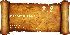 Micskey Emma névjegykártya